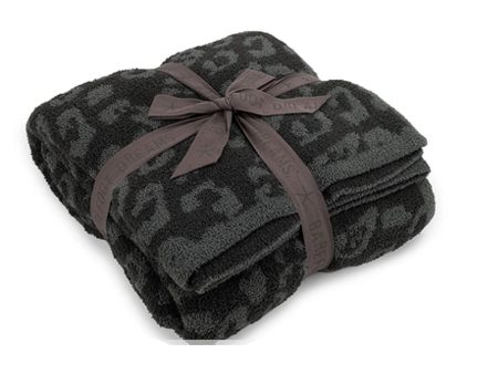 Barefoot Dreams CozyChic Safari 72 L x 54 W Throw Blanket, Graphite Carbon Leopard Supply