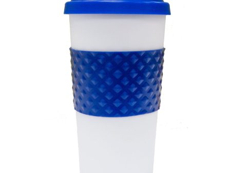 Deco Chef Reusable 16-Ounce Capacity To Go Travel Mug - Blue White Online now