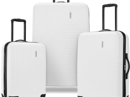 American Tourister Groove Expandable Spinner Suitcase Set 20 , 24 , 28  - White Online now