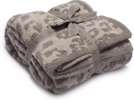 Barefoot Dreams CozyChic Safari 72 L x 54 W Throw Blanket, Warm Gray Leopard Hot on Sale