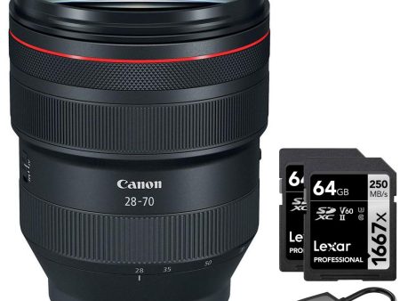 Canon RF 28-70mm F2 L USM Lens Full Frame Zoom for RF Mount Camera + 64GB Dual Bundle Discount