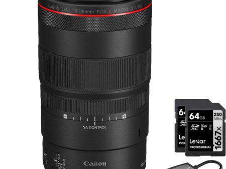 Canon RF 100mm F2.8 L MACRO IS USM Full Frame Lens for RF Cameras + 64GB Dual Bundle Hot on Sale