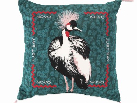 Just Say Novo Square Blue Decorative Pillow from Novogratz by Utica on Sale