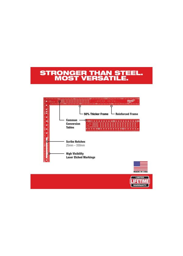 MILWAUKEE 400mm x 600mm Aluminum Framing Square Online Hot Sale