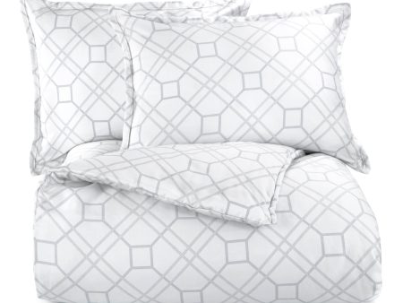 Atelier Martex Trellis Light Gray Comforter Set For Sale