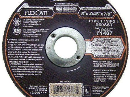 FLEXOVIT # F1407, 5  x .045  x 7 8 , Type 1 Cutoff Wheel Supply