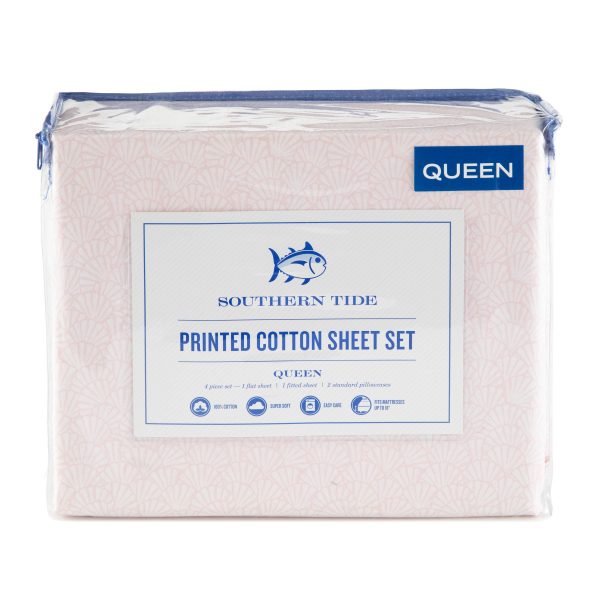 Southern Tide Calico Scallop Pink Sheet Set Cheap