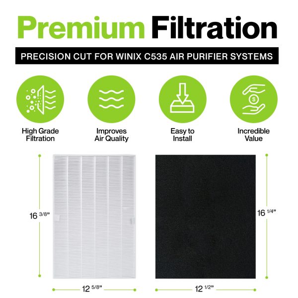 Winix 115115 Compatible Filter Set | 2 Filters & 10 Pre-Cut Pre-Filters For Cheap