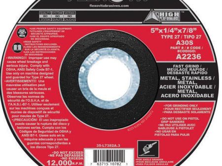 FLEXOVIT # A3236, 6  x 1 4  x 7 8  Type 27 Grinding Wheel on Sale