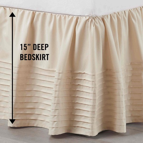 Multi Pleat Queen and King Size Bed Skirt by Martex Online now