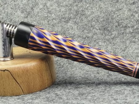 Twist in Orange and Blue Acrylic w Blackwood by PhattPiggie Hot on Sale