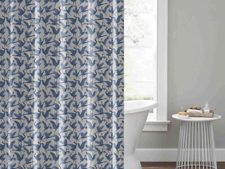 Family of Cranes 72-inch x 72-inch Blue Shower Curtain from Novogratz by Utica Cheap