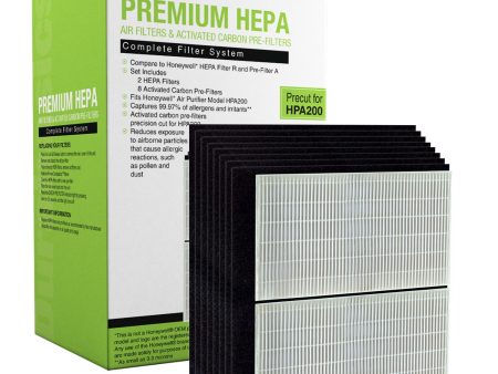 Honeywell HPA200 Compatible Set | 2 HEPA Filters & 8 Pre-Cut Carbon Pre Filters Sale