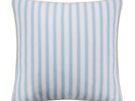 Southern Tide Chambray Stripe Square Blue Decorative Pillow Supply