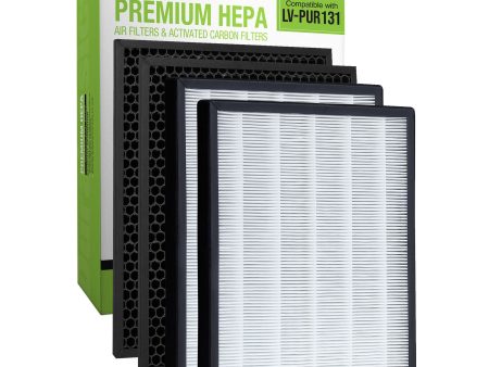 Levoit LV-PUR131 Compatible HEPA Filter Set | 2 HEPA Filters & 2 Activated Carbon Pre Filters For Sale